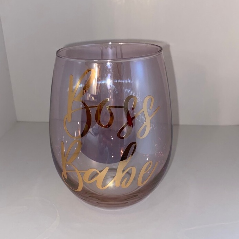Boss babe stemless wine glass